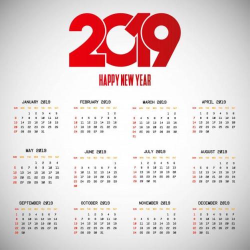 2019 Calendar
