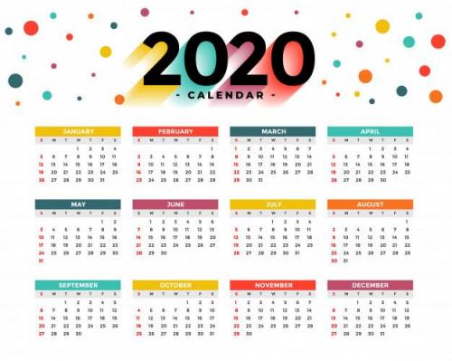 2020 Calendar 1